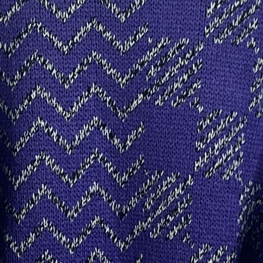 Vintage Gabrielle New York Purple Geometric Knit Sweater Medium - Picture 4 of 4
